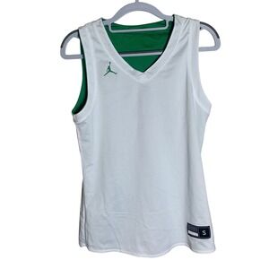 Jordan Basketball Jersey Women Size S Green White Excellent Reversible
